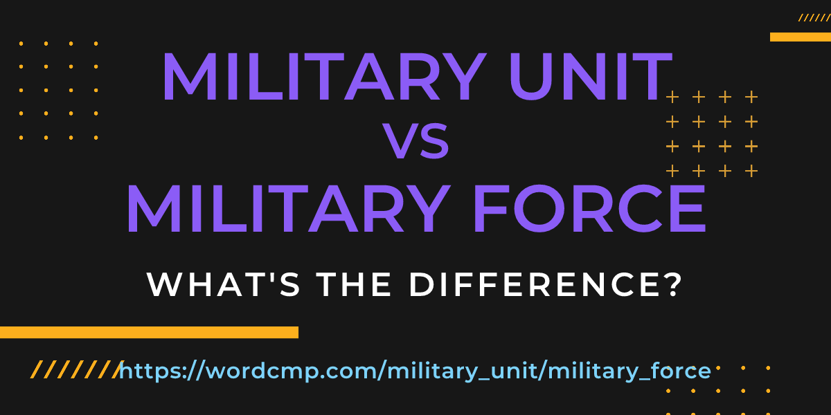Difference between military unit and military force