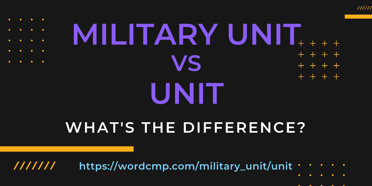 Difference between military unit and unit