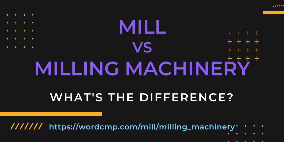 Difference between mill and milling machinery