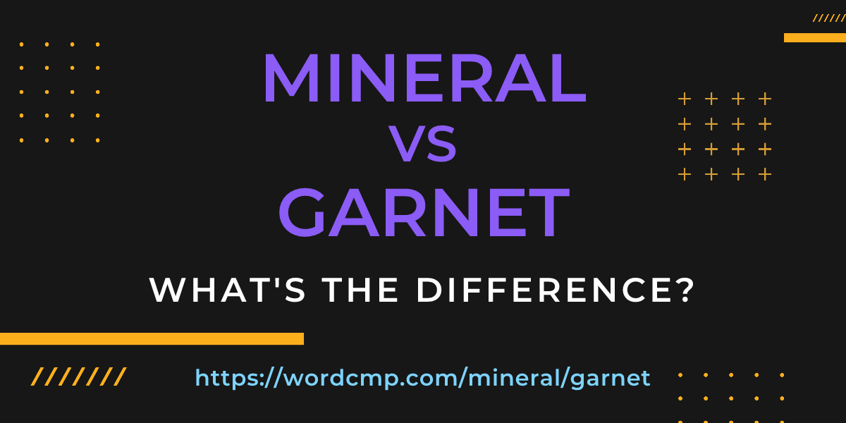 Difference between mineral and garnet