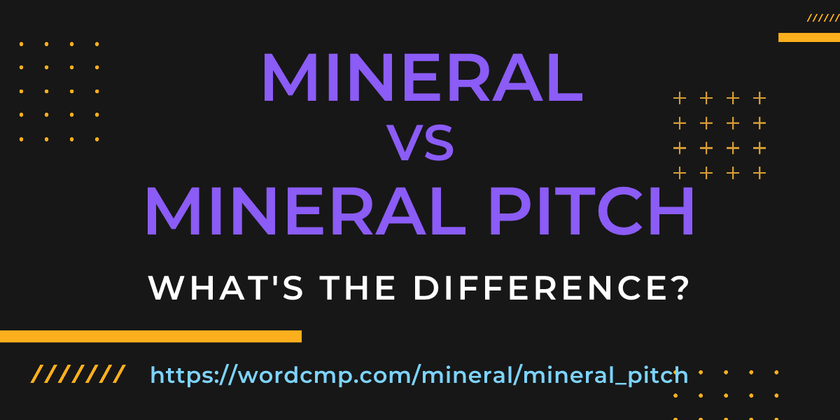 Difference between mineral and mineral pitch