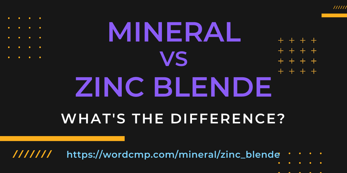 Difference between mineral and zinc blende