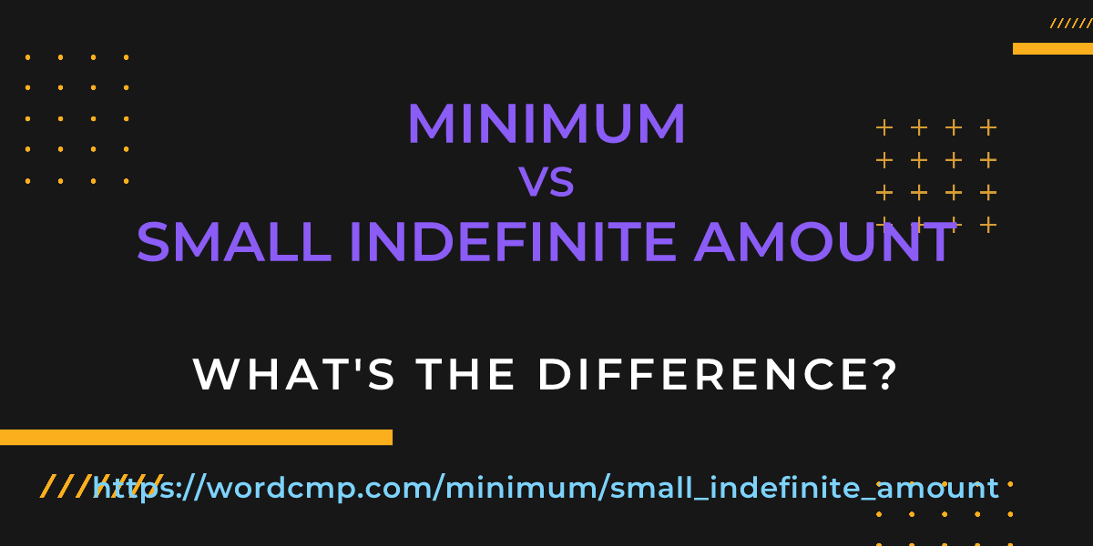 Difference between minimum and small indefinite amount
