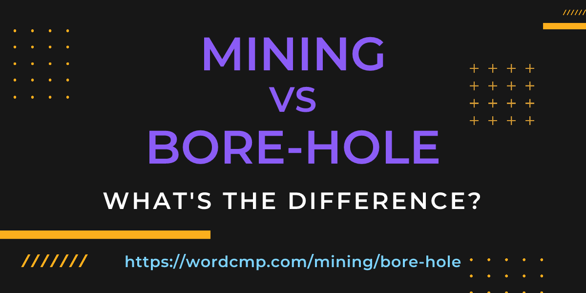 Difference between mining and bore-hole