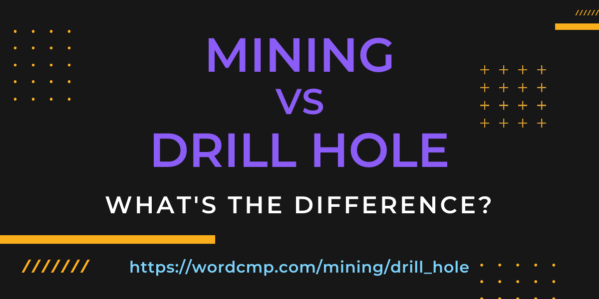 Difference between mining and drill hole