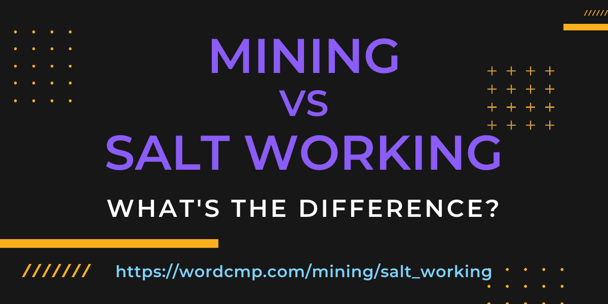 Difference between mining and salt working