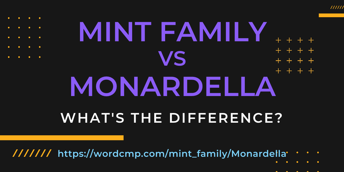 Difference between mint family and Monardella