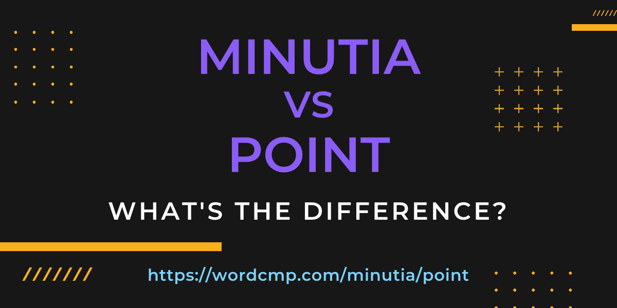 Difference between minutia and point