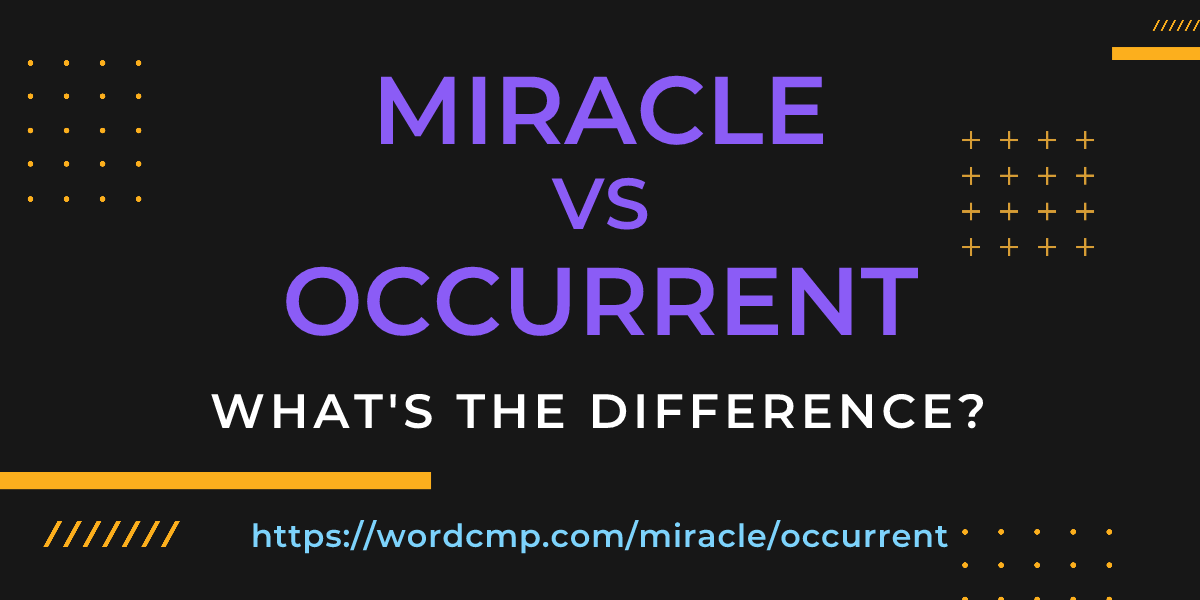 Difference between miracle and occurrent