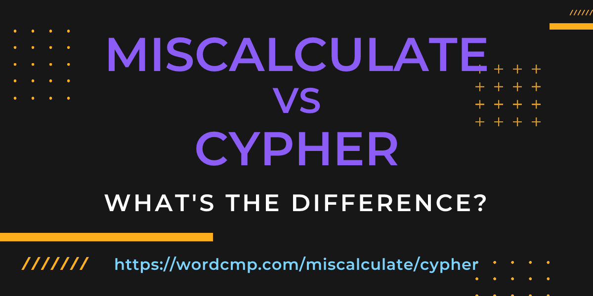 Difference between miscalculate and cypher