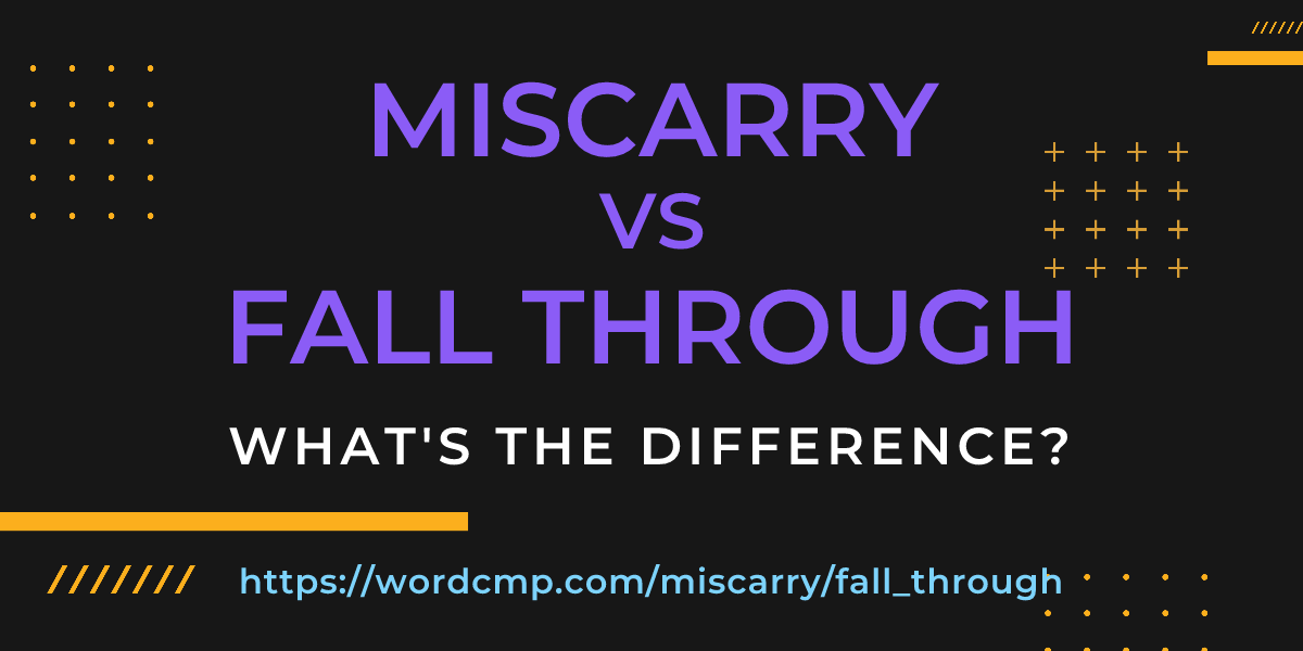 Difference between miscarry and fall through