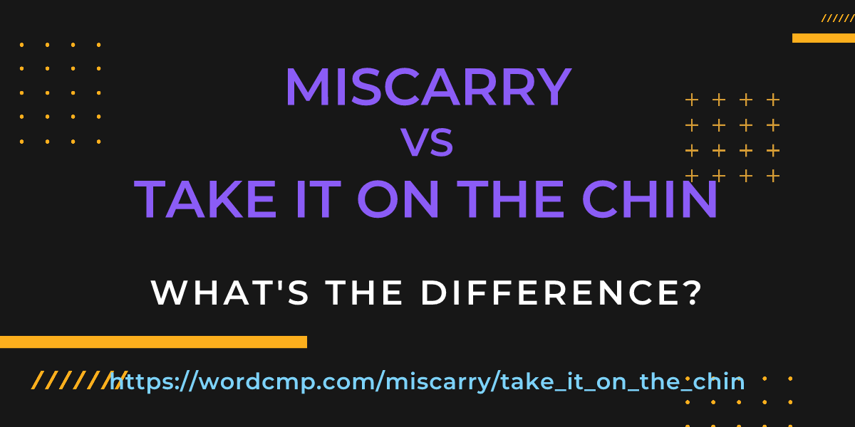 Difference between miscarry and take it on the chin