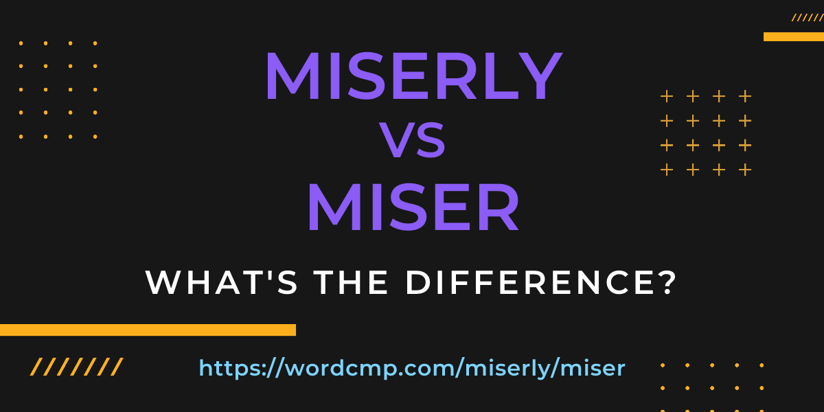Difference between miserly and miser