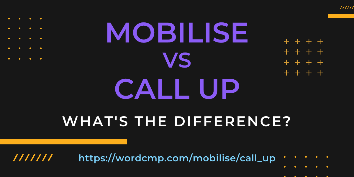 Difference between mobilise and call up