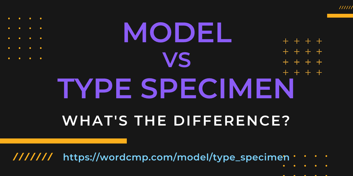 Difference between model and type specimen