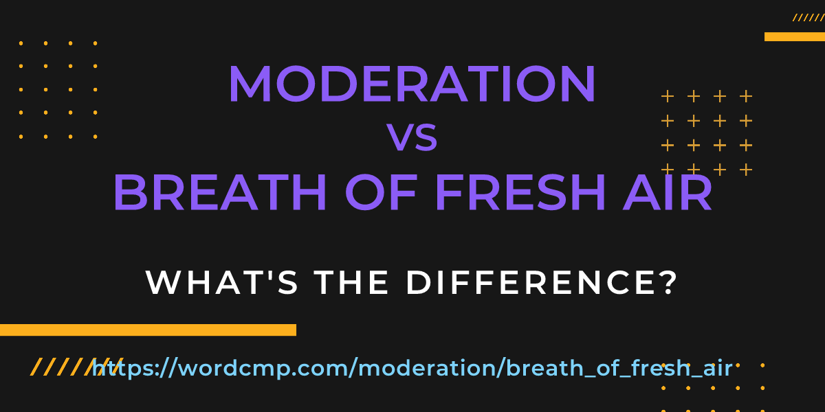 Difference between moderation and breath of fresh air