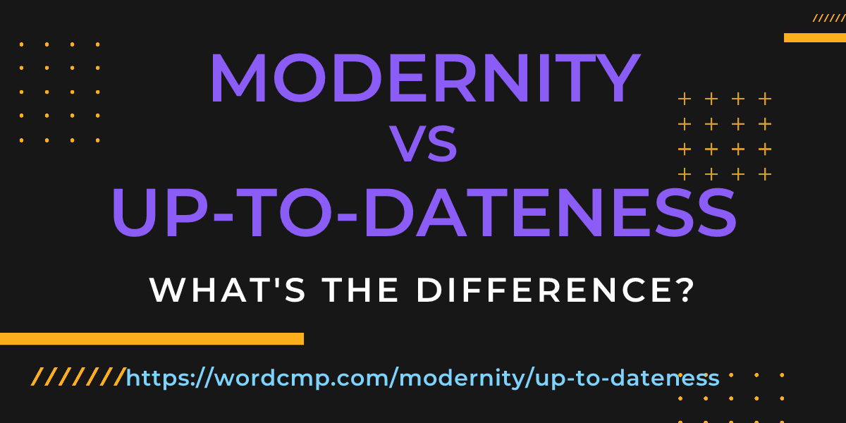 Difference between modernity and up-to-dateness