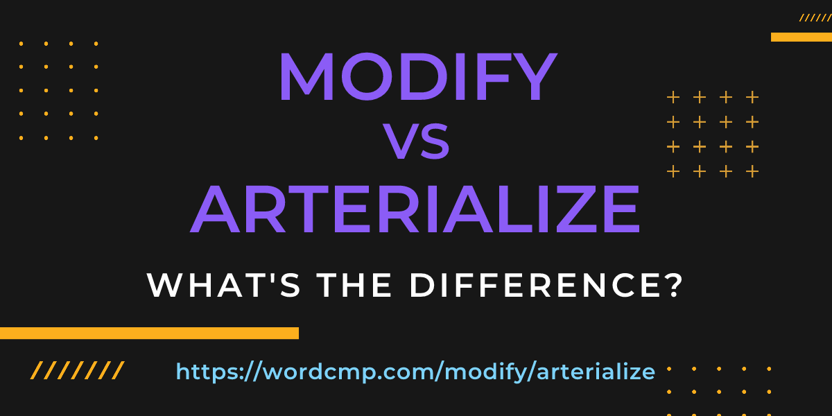 Difference between modify and arterialize