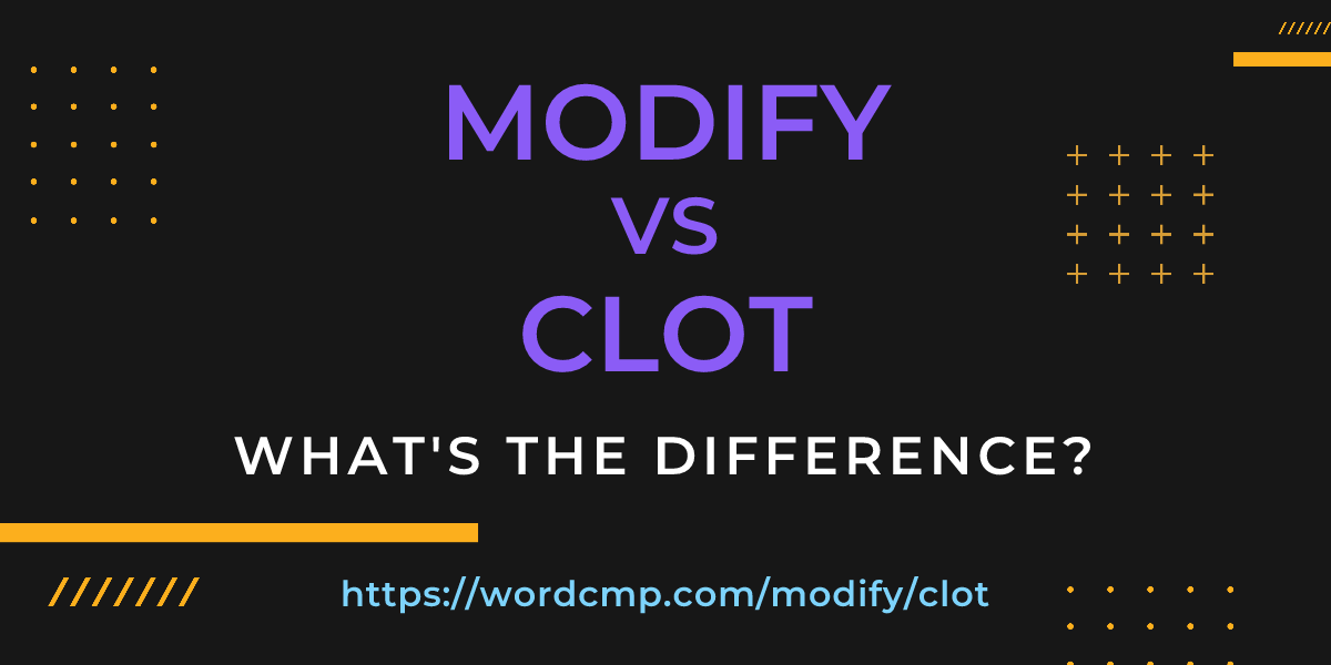 Difference between modify and clot