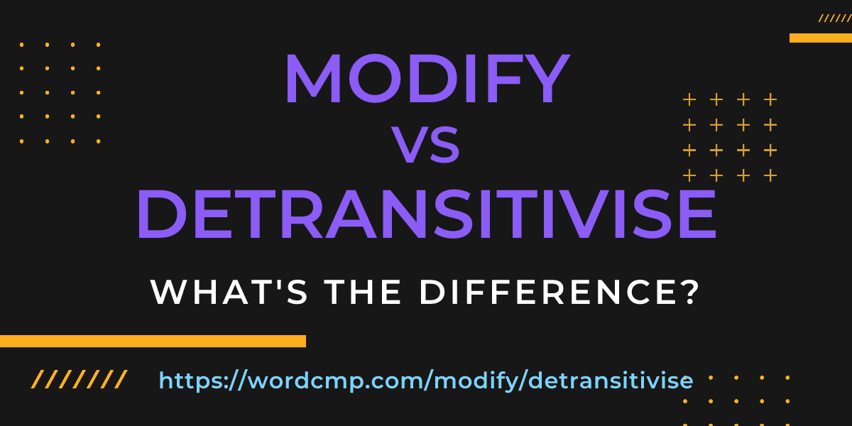 Difference between modify and detransitivise
