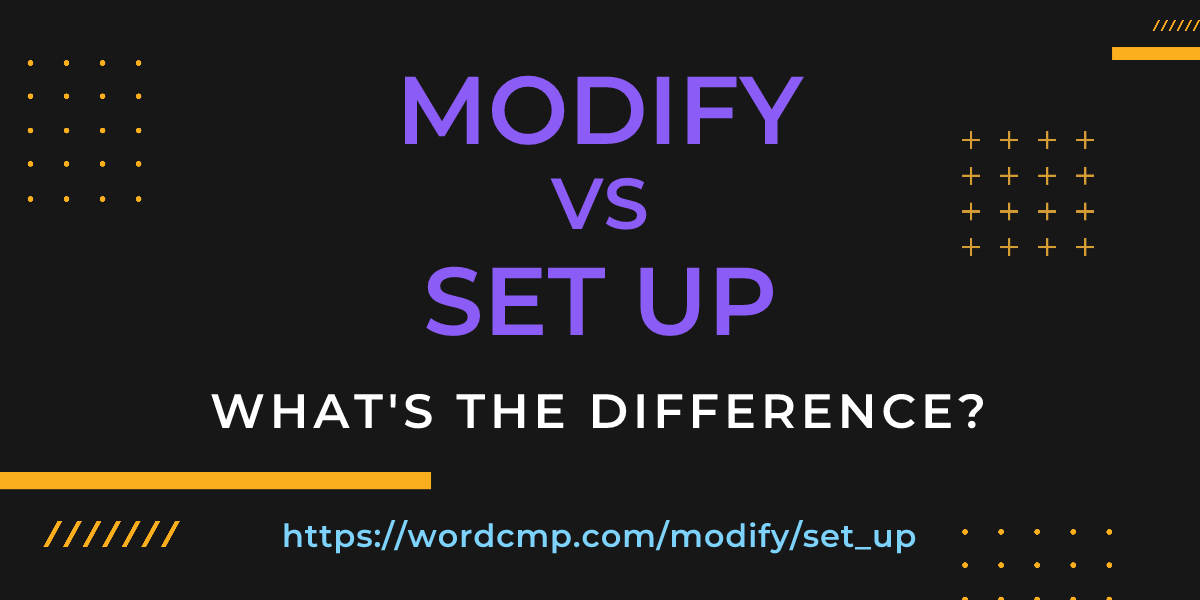 Difference between modify and set up