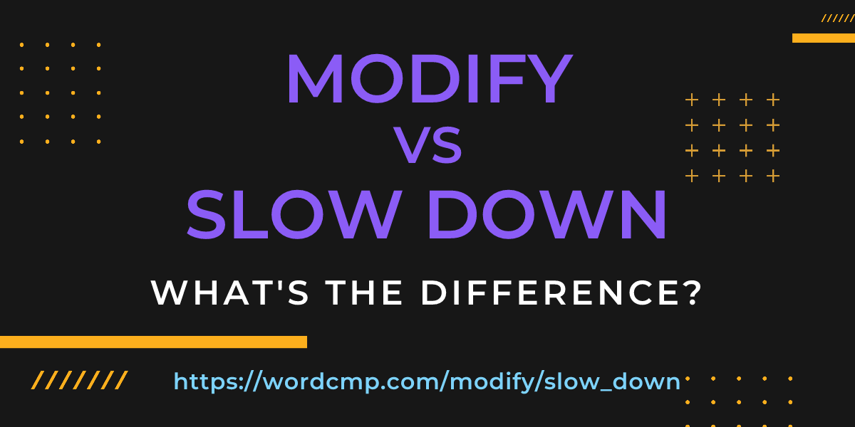 Difference between modify and slow down