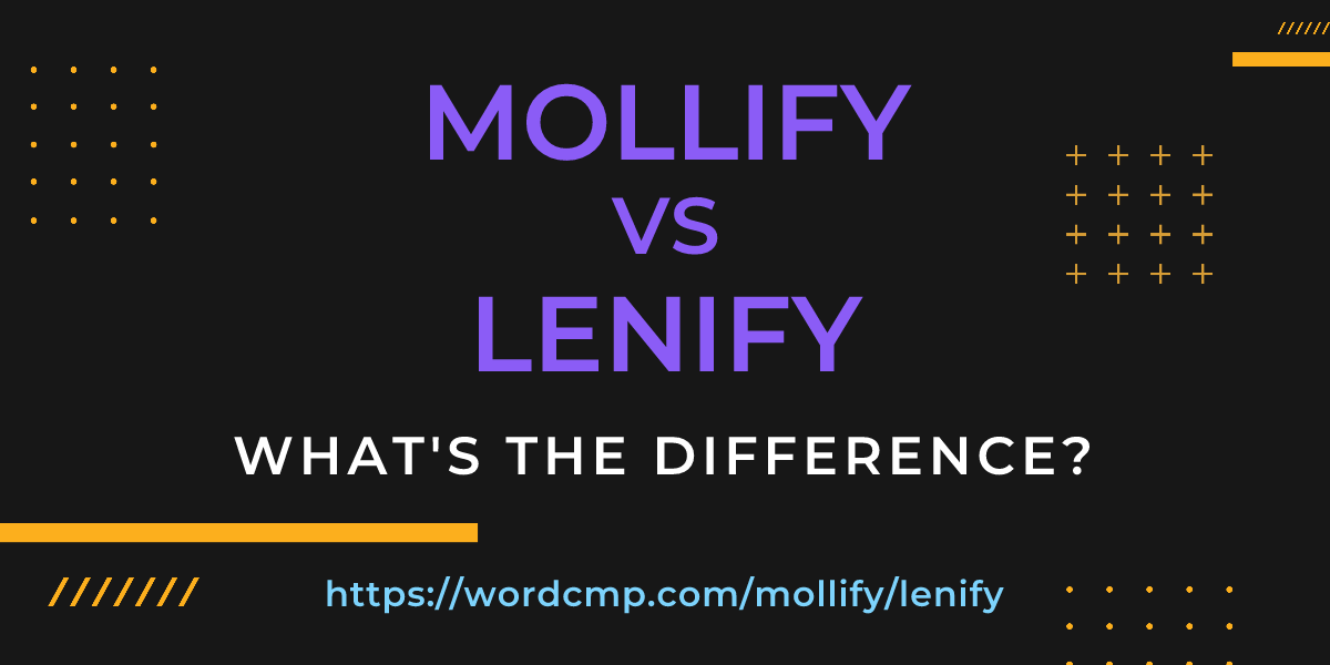 Difference between mollify and lenify