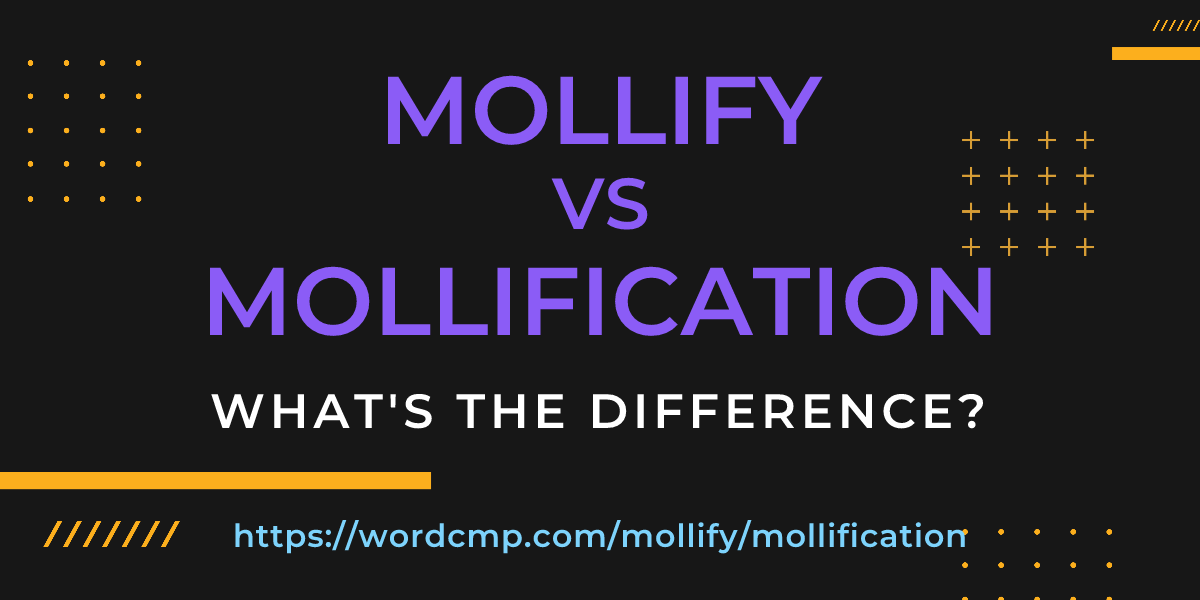 Difference between mollify and mollification