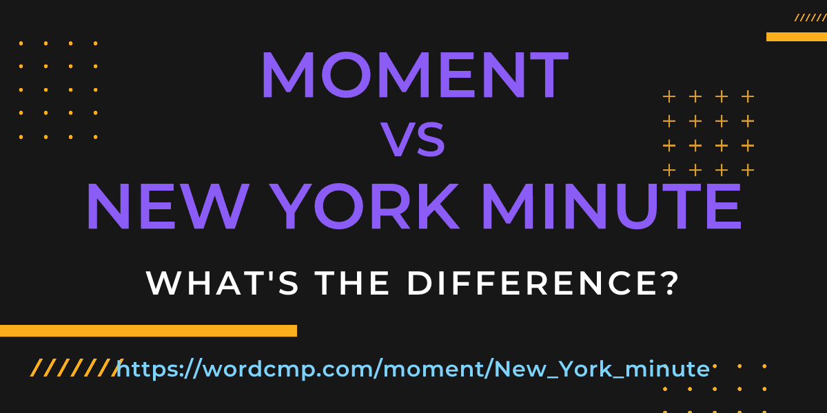 Difference between moment and New York minute