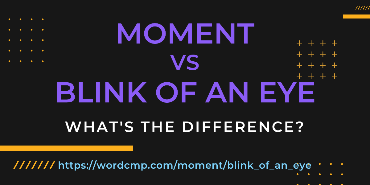 Difference between moment and blink of an eye