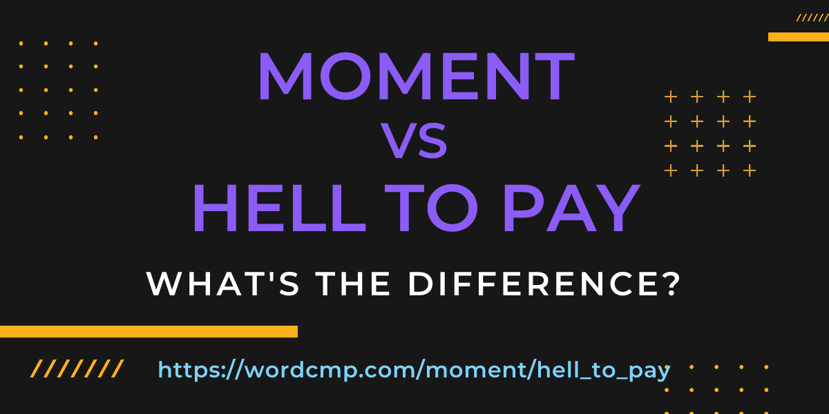 Difference between moment and hell to pay