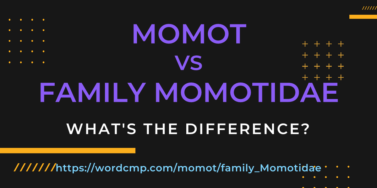 Difference between momot and family Momotidae
