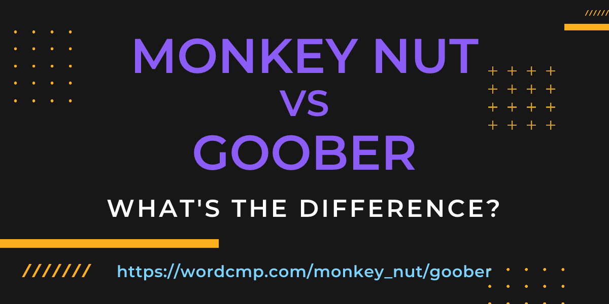 Difference between monkey nut and goober