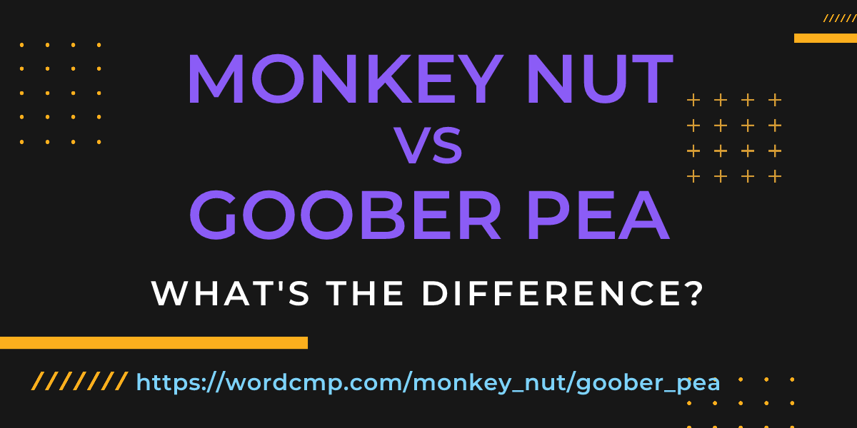 Difference between monkey nut and goober pea