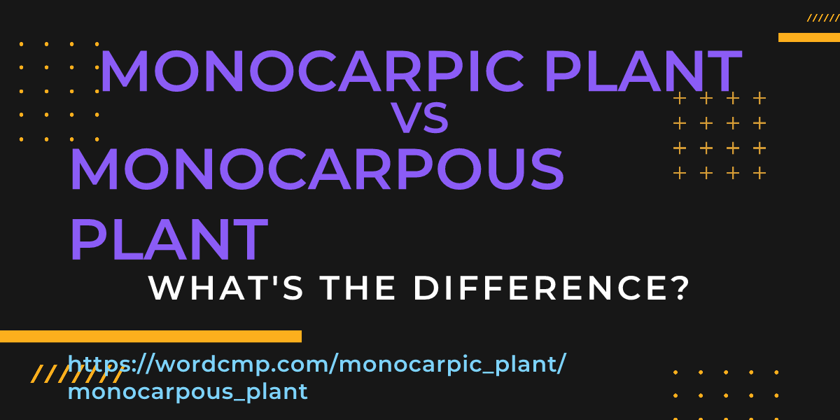 Difference between monocarpic plant and monocarpous plant