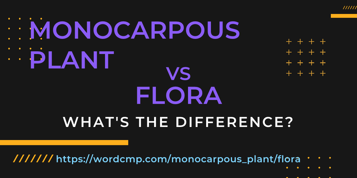 Difference between monocarpous plant and flora