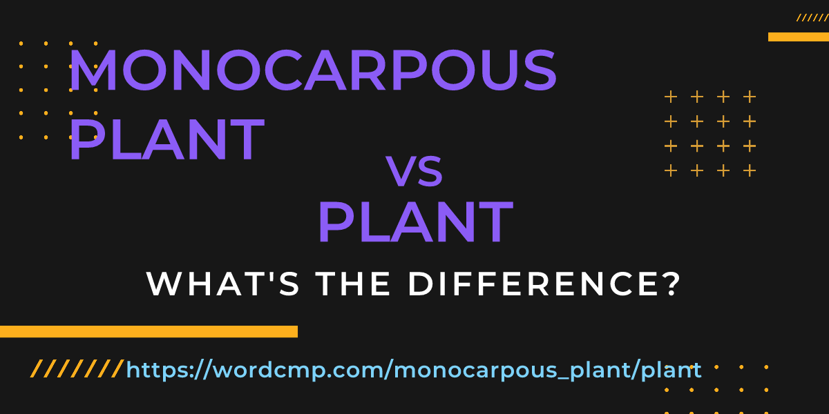 Difference between monocarpous plant and plant