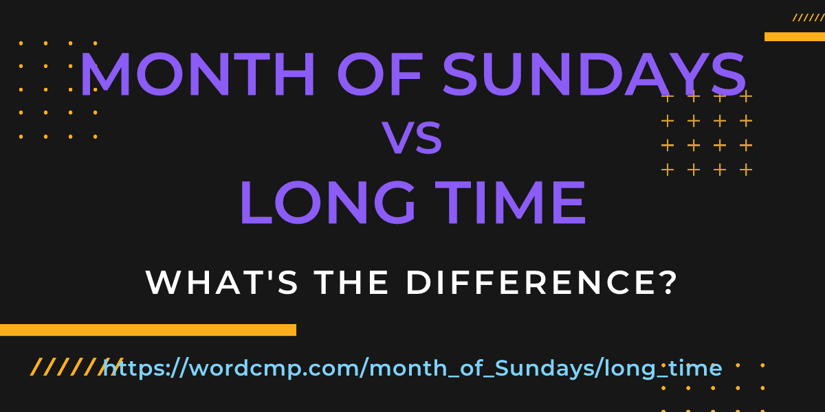 Difference between month of Sundays and long time