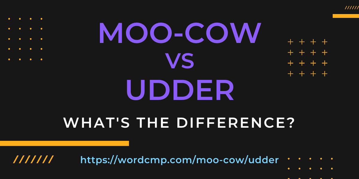 Difference between moo-cow and udder