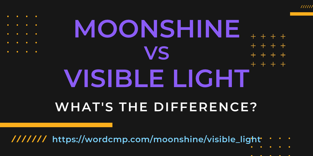 Difference between moonshine and visible light