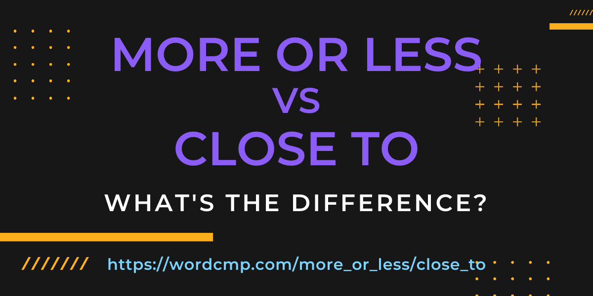 Difference between more or less and close to