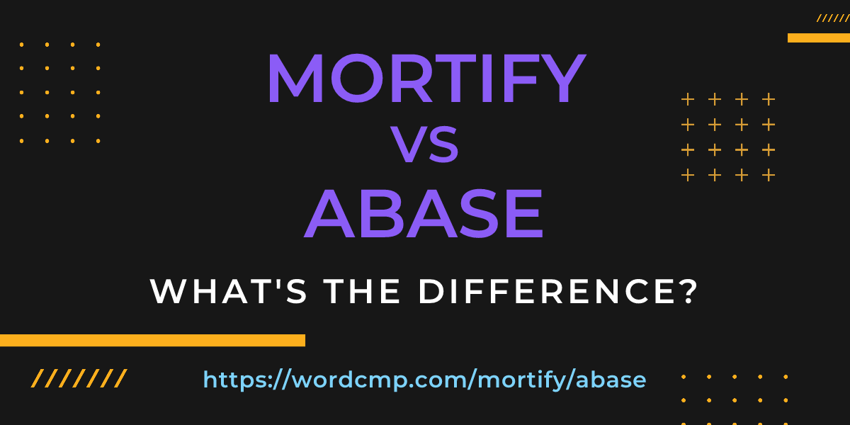 Difference between mortify and abase