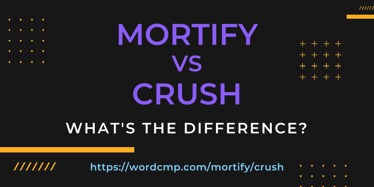 Difference between mortify and crush