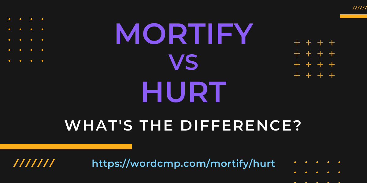 Difference between mortify and hurt