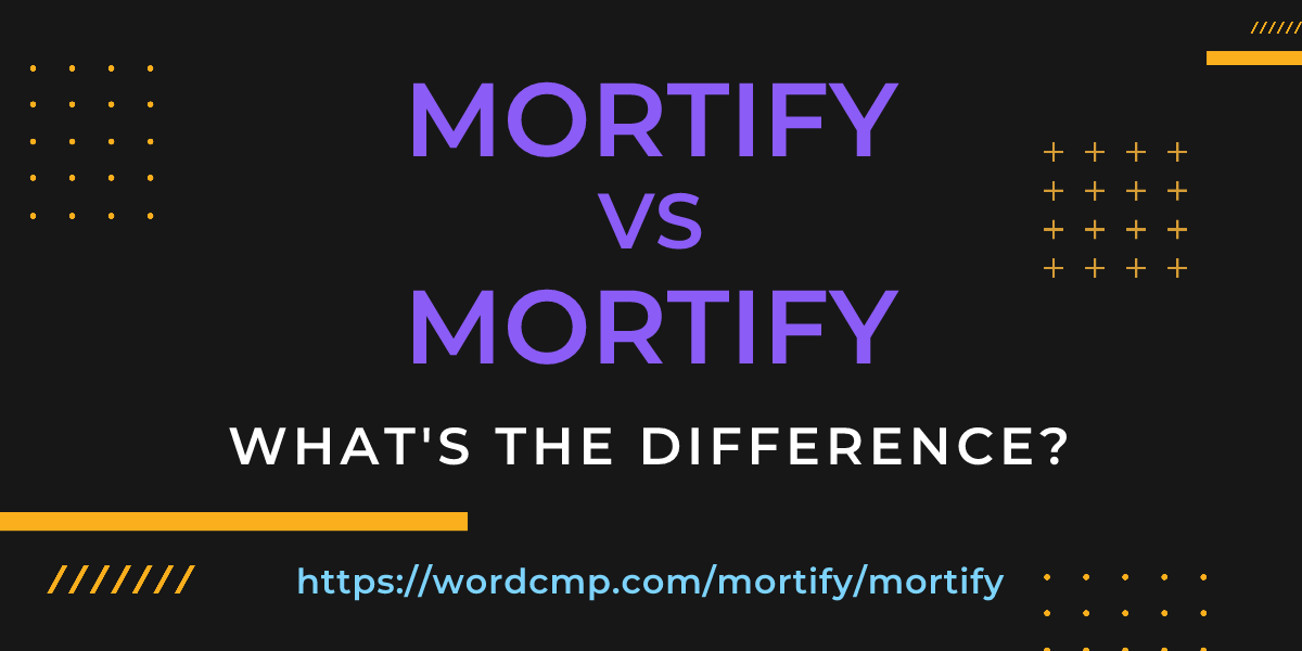 Difference between mortify and mortify