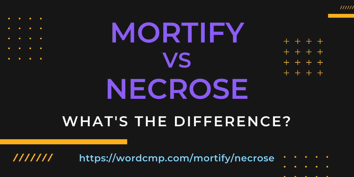 Difference between mortify and necrose