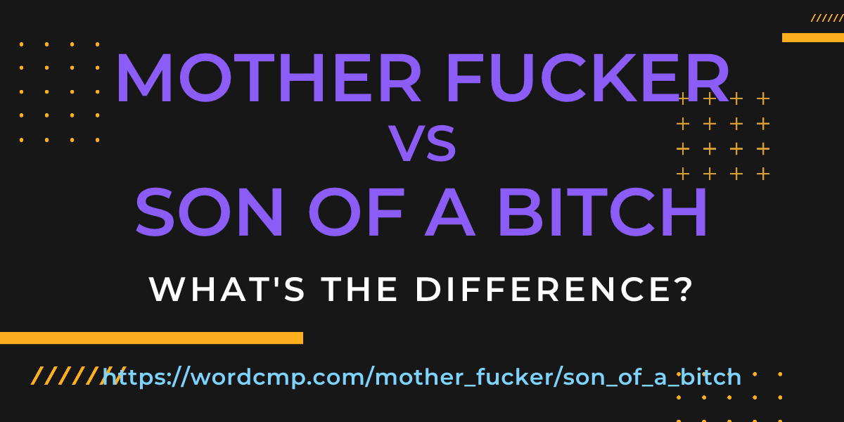 Difference between mother fucker and son of a bitch