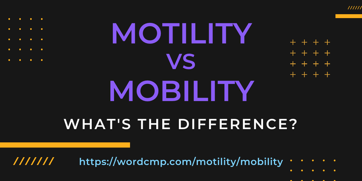 Difference between motility and mobility
