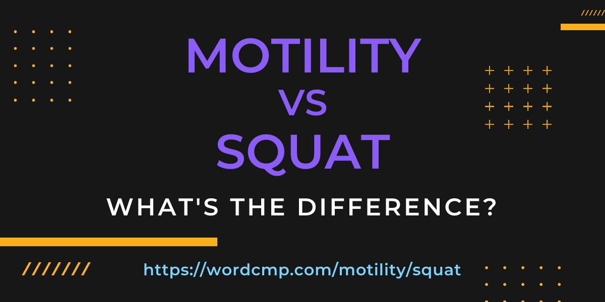 Difference between motility and squat