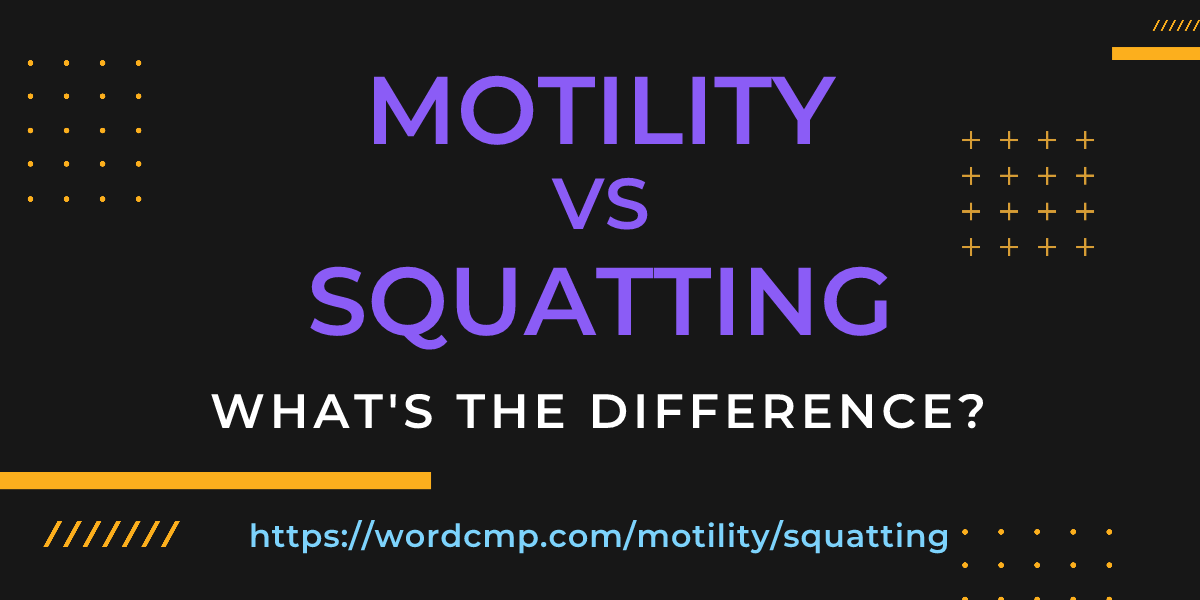 Difference between motility and squatting